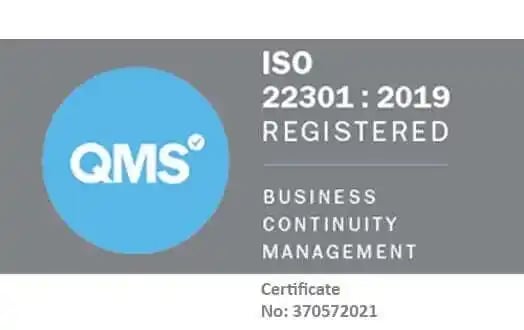 Now ISO 22301:2019 Business Continuity Standard Certified